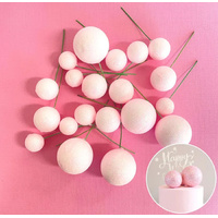 Glitter Pink Foam Ball Topper 20pc Set