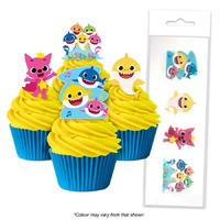 Baby Shark Edible Wafer Cupcake Toppers - 16 Piece