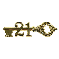 Plastic Gold 7.5cm 21st key