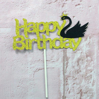 Happy Birthday Black Swan Topper