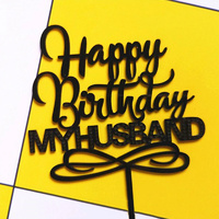 Acrylic Happy Birthday My Husband Cake Topper