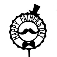 moustache Happy Fathers Day Cake Topper