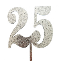 Acrylic Silver 25 Cake Topper