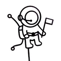 Astronaut  Acrylic Topper Black