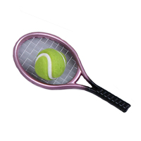 Miniature Pink Tennis Racket And Ball Decoration