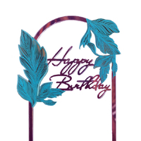 Pink & Blue  Acrylic Arch Happy Birthday Topper
