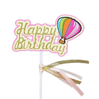 Balloon Happy Birthday Cake Topper Pink