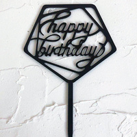 Acrylic Happy Birthday  Topper 17cm