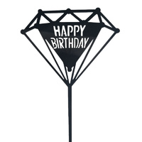 Happy Birthday Diamond Topper Black