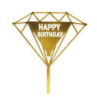 Happy Birthday Diamond Topper Gold