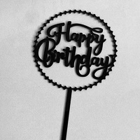 Acrylic Happy Birthday Round Topper 17cm