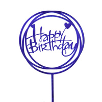 Blue Happy Birthday Cake Topper