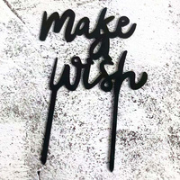 Black Make A Wish Topper Acrylic