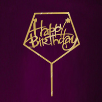 Gold Mirror Happy Birthday Topper