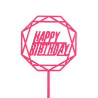 Acrylic Birthday Topper Pink 17cm