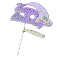 Happy Birthday Rainbow Topper Purple/Pink 20cm