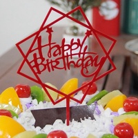 Red Star Acrylic Cake Topper