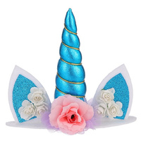 Unicorn Horn Cake Topper Blue