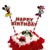 Minnie and Mickey Mouse Cake Flag Topper