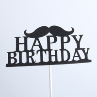 Happy Birthday Moustache Cake Topper