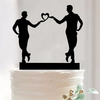 Black Acrylic Mr & Mr Cake Topper 