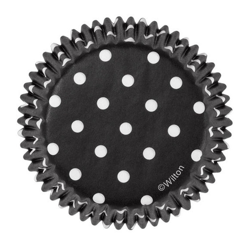 Wilton Mini Baking Cups Black Dots - 100Pk