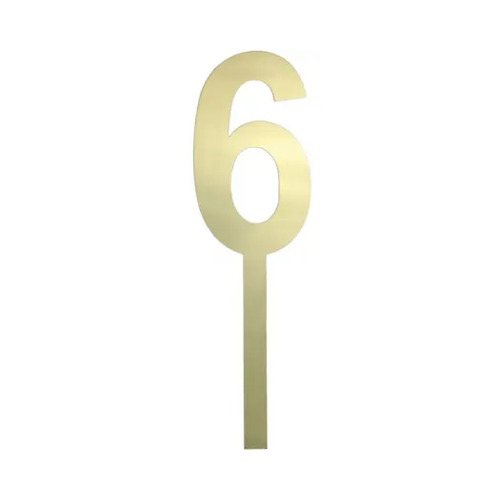 Number 6 Large Cake Topper Gold