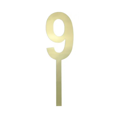 Number 9 Large Cake Topper Gold