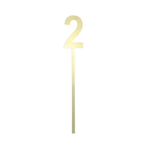 Number 2 Small Cake Topper Gold