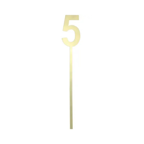 Number 5 Small Cake Topper Gold