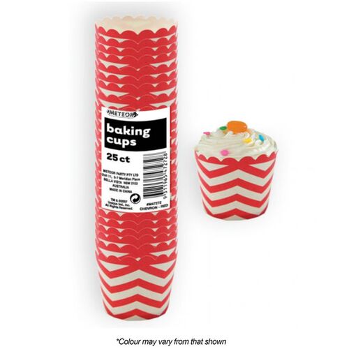 Red Chevron Baking Cups 25 Pack