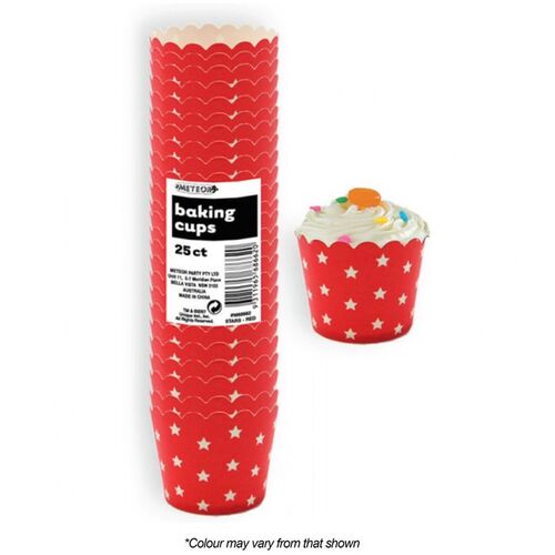 Red Stars Baking Cups 25 Pack