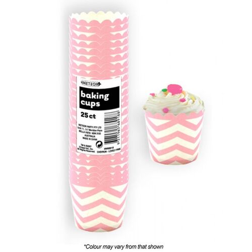 Lovely Pink Chevron Baking Cups 25 Pack
