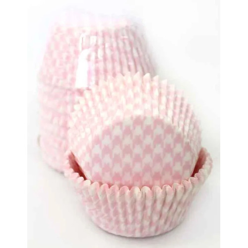 408 BAKING CUPS - PINK HOUNDS TOOTH - 250 PIECE PACK
