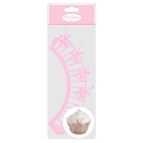 Pink Ballerina  - Cupcake Wraps 12 Pack
