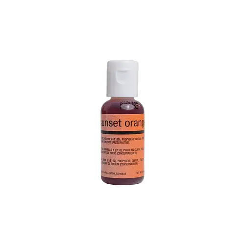 Chefmaster Airbrush Liquid Sunset Orange .64oz Bottle