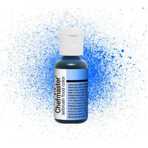 Chefmaster Airbrush Liquid Neon Blue .64oz Bottle