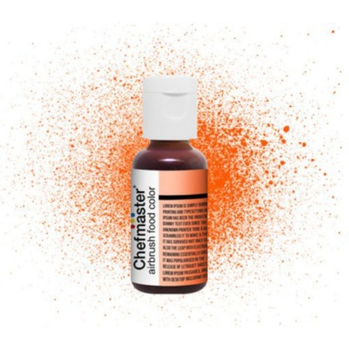 Chefmaster Airbrush Liquid Neon Orange .64oz Bottle