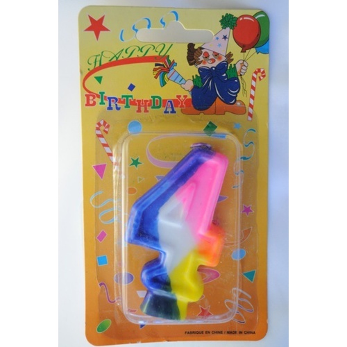 Candle Rainbow Numeral 4