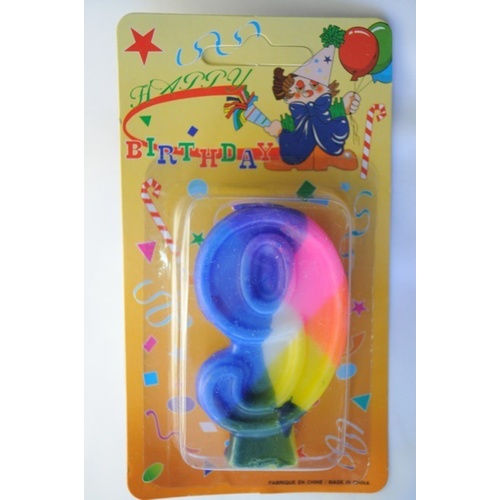 Candle Rainbow Numeral 9