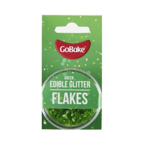 Go Bake Edible Glitter Flakes Green - 2g