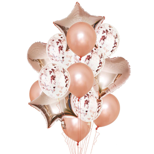 Balloons Rose Gold Set 14pc