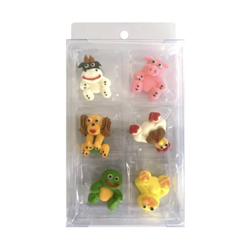 Farm Animal Sugar Decorations 6pk