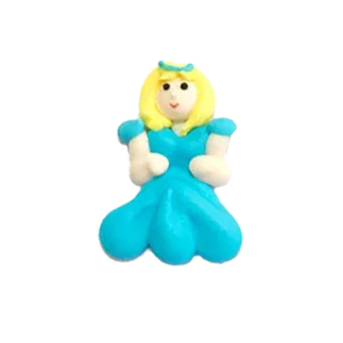Flat Princess Sugar Decoration  Blue