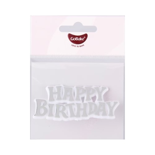 GoBake Silver Happy Birthday Motto