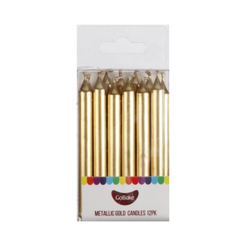 GoBake Metallic Gold Candles 12pk