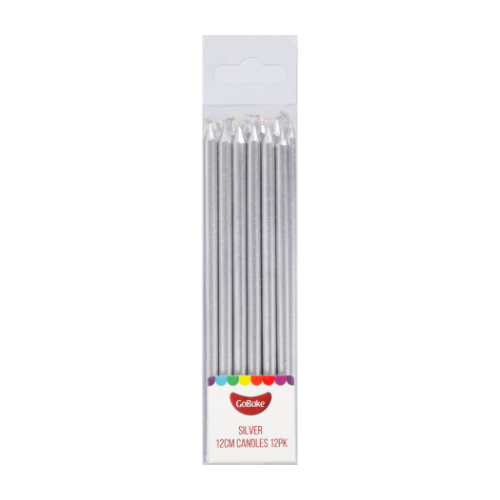 GoBake Silver 12cm Candles