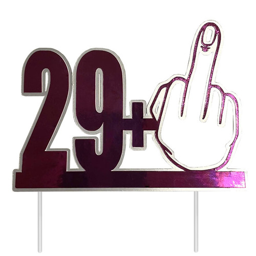 29+ Finger Pink/Silver Cardstock Cake Topper