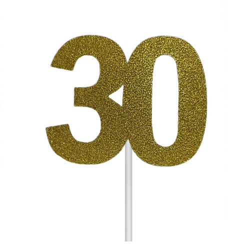 Glitter 30 Gold Cake Topper