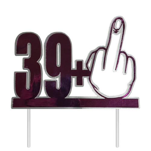 39+ Finger Pink/Silver Cardstock Cake Topper